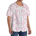 thumbnail image 4 of Wukai Cute Rabbit Men's Casual Short-Sleeve Button Down Shirt - Lightweight Summer Dress Shirt for Daily Wear-, 4 of 7