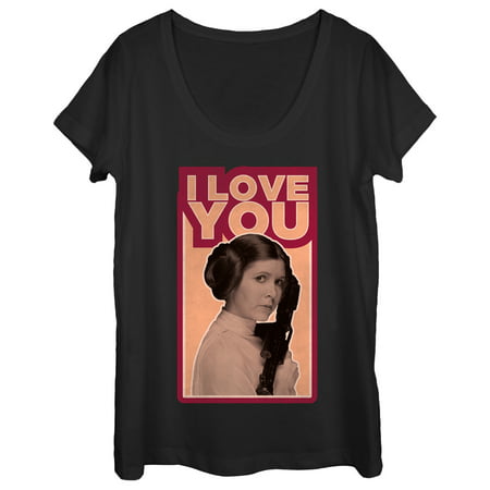 Star Wars Women's Princess Leia Quote I Love You Scoop Neck T-Shirt