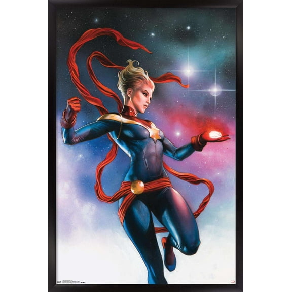 Marvel Cinematic Universe - Captain Marvel - Stars Wall Poster, 14.725" x 22.375", Framed