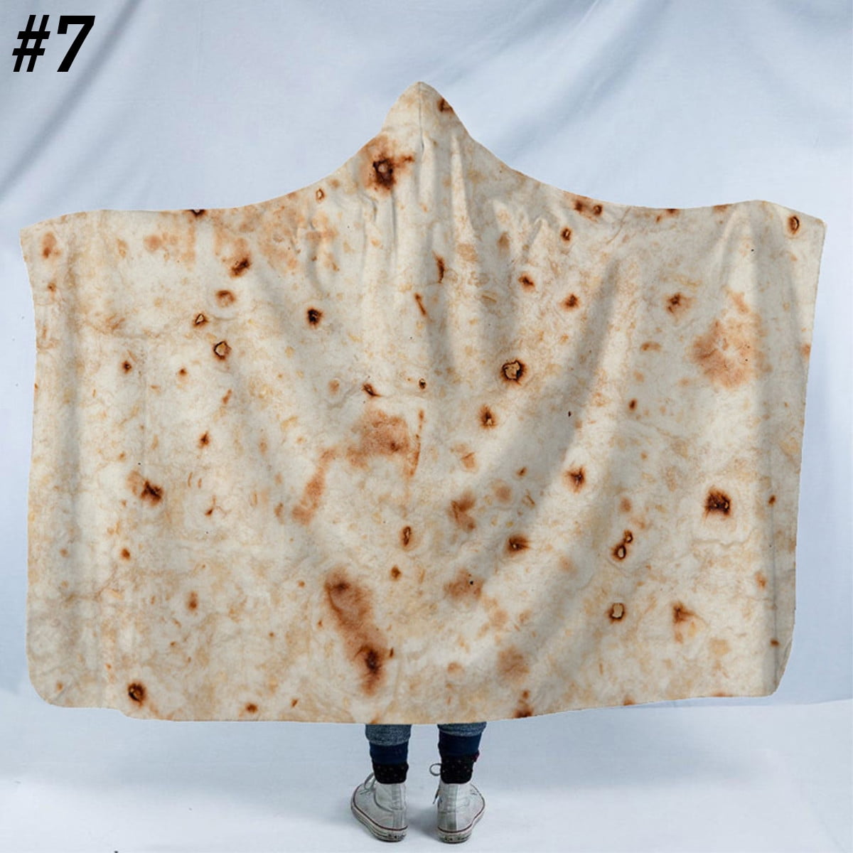 Tortilla Blanket Hoodie Wearable Burrito Blankets Tortilla Texture Soft