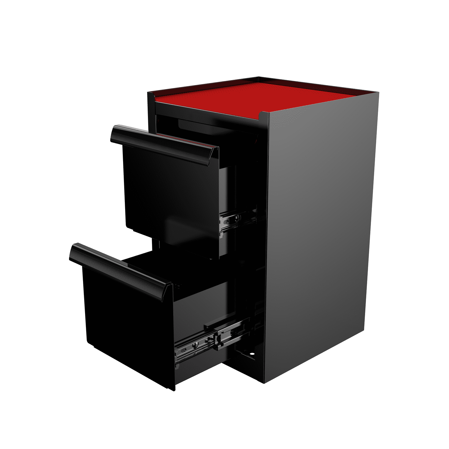Hyper Tough Mini 2-Drawer Side Cabinet with Vertical Locker, Black
