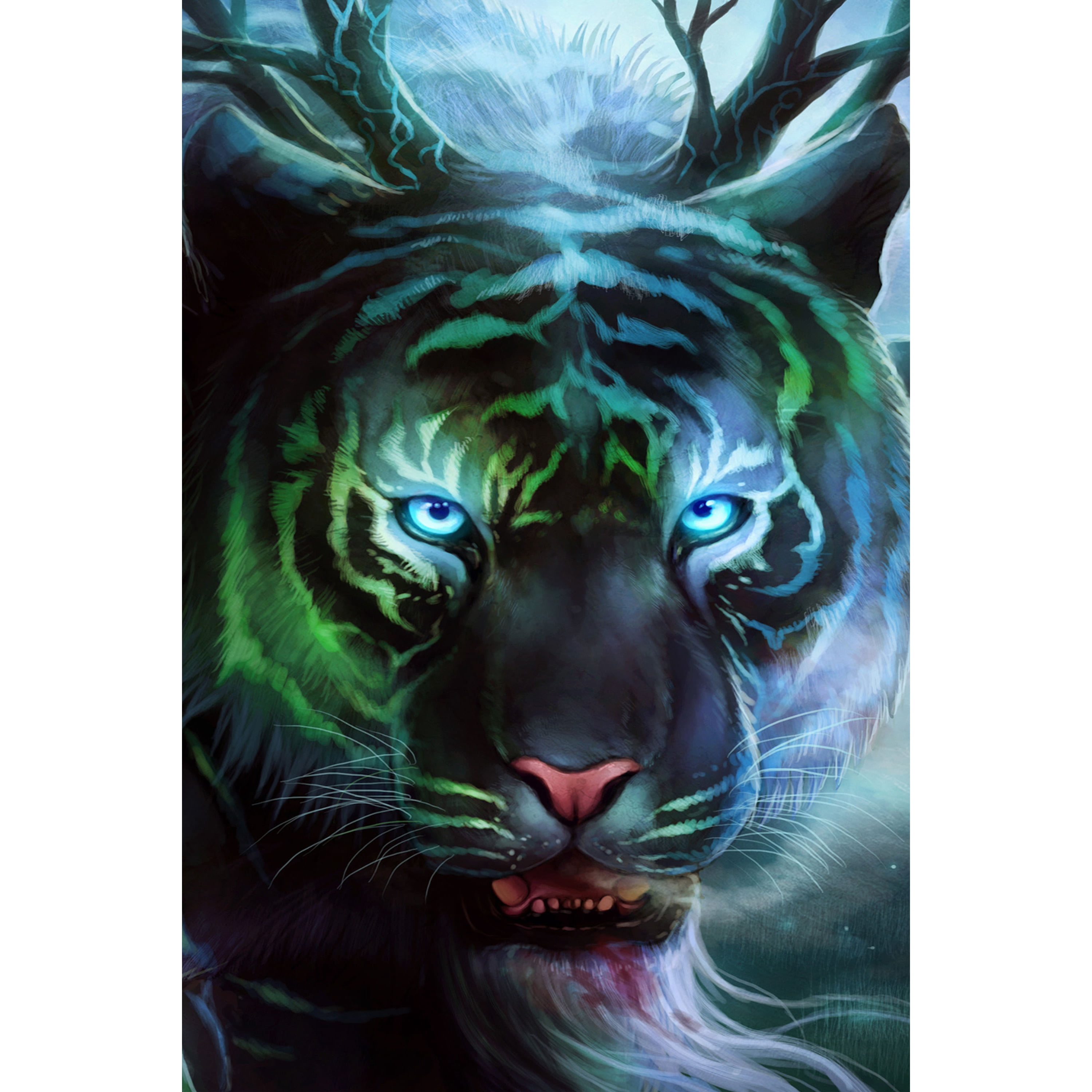 Marmont Hill "Godly Tigers 2" Painting Print on Canvas