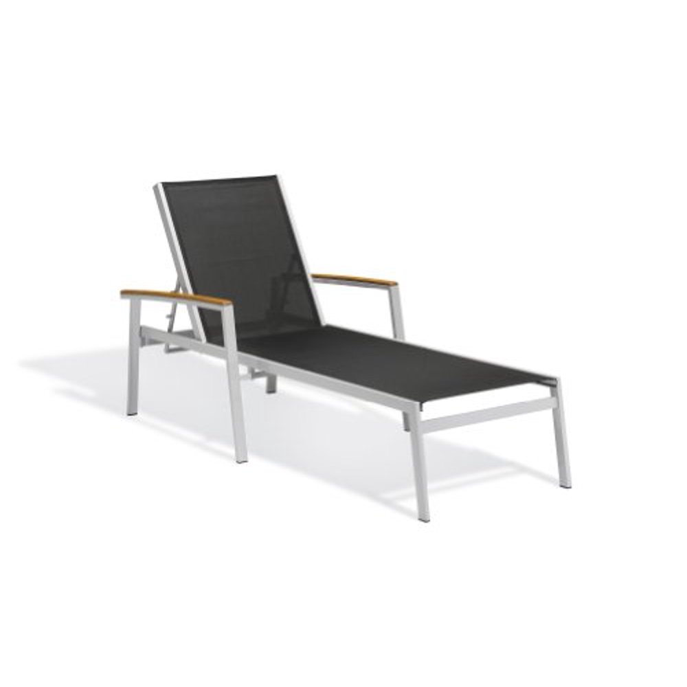 Travira 2 Piece Aluminum Patio Chaise Lounge Set W/ Black Sling