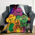 thumbnail image 5 of Barney And Friends Throw Blanket Cozy Warm Flannel Blanket for Living Room Bedroom Bed Sofa Camping Travel, All Seasons Fleece Blankets Gifts for Kids Girls Boys Adults 40"x30", 5 of 8