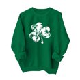 thumbnail image 2 of Women's St Patricks Day Printed Crewneck Sweatshirt Long Sleeve Casual Loose Fit Pullover Tops (L, Green), 2 of 5