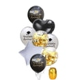 thumbnail image 1 of 1 juego de 9 piezas Felicitar globos graduados Globos de lentejuelas de látex Decoración de fiesta con cinta (dorado y negro), 1 of 7