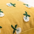 thumbnail image 2 of NAMZI Cotton Linen Throw Pillow Cover Rustic Floral Embroidered Decorative Cushion Cover Farmhouse Square Accent Pillowcase for Couch Sofa Living Room Bedroom (Yellow,18"x18"), 2 of 5