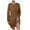 Brown, variant on Fesfesfes Women Dress Leisure Comfortable Solid Color Round-Neck Long Sleeves Dress Sale or Clearance
