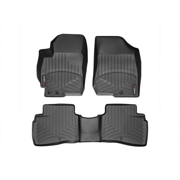 WeatherTech Custom Fit FloorLiners compatible with 2010-2013 Kia Forte - 1st & 2nd Row, Black
