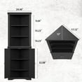 thumbnail image 3 of SLSRFD Corner Cabinet, Corner Bathroom Cabinet with 2 Doors and 3 Tier Shelves, Free Standing Corner Storage Cabinet for Bathroom, Living Room, Bedroom or Kitchen(Black), 3 of 8