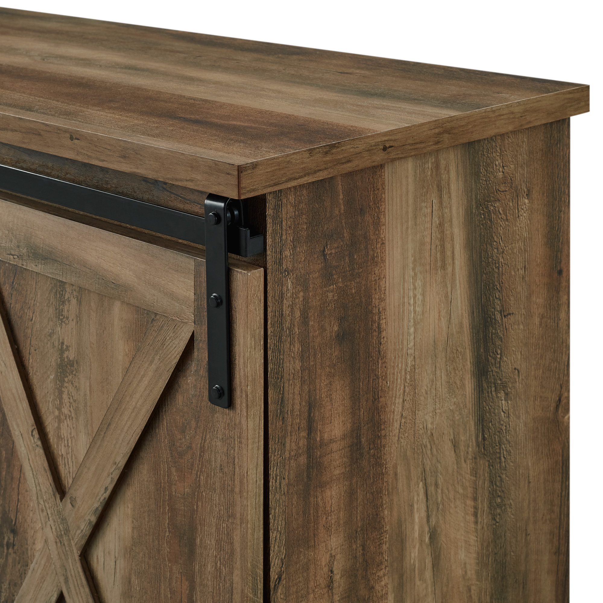 Woven Paths Sliding Farmhouse Barn Door TV Stand for TVs up to 65", Reclaimed Barnwood - image 5 of 11