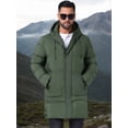 thumbnail image 5 of DARING DIVA Men's Mid-Length Outerwear Zipper Quilted Hooded Padded Coat S Dark Green, 5 of 7