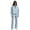 Light Blue_04, variant on Women's 2 Piece Outfits Half Zip Long Sleeve Stand Collar Sweatshirt and Wide Leg Pants Fall Oversized Tracksuit Sets Camel S