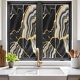 thumbnail image 3 of Black Marble Window Privacy Film, Grey Gold Texture Vintage Farmhouse Art Static Cling UV Sun Blocking Tint Film Heat Control Windows Films for Bedroom Bathroom, Window Stickers 17.7"x39.3", 3 of 8