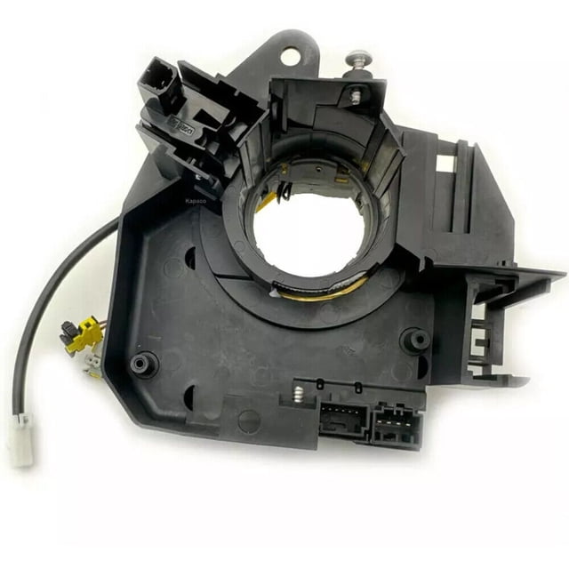 Clock spring compatible with Dodge Ram 1500 models from 2013 to 2022, as well as Ram 2500 and 3500 models from 2013 to 2018. This unbranded, new replacement part features a non-angle sensor design and is made from high-quality, corrosion-resistant materials for durability. It is a direct replacement part with precise OE number matching for seamless installation. The black component includes multiple connectors and wiring, designed for automotive electrical systems.