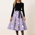 thumbnail image 2 of Women's Casual Fashion Crew Neck Retro Dress with Easter Print Trendy Vintage Style Dresses with Bunny and Egg Patterns for Spring Holiday Party and Daily Wear Carnival, 2 of 4