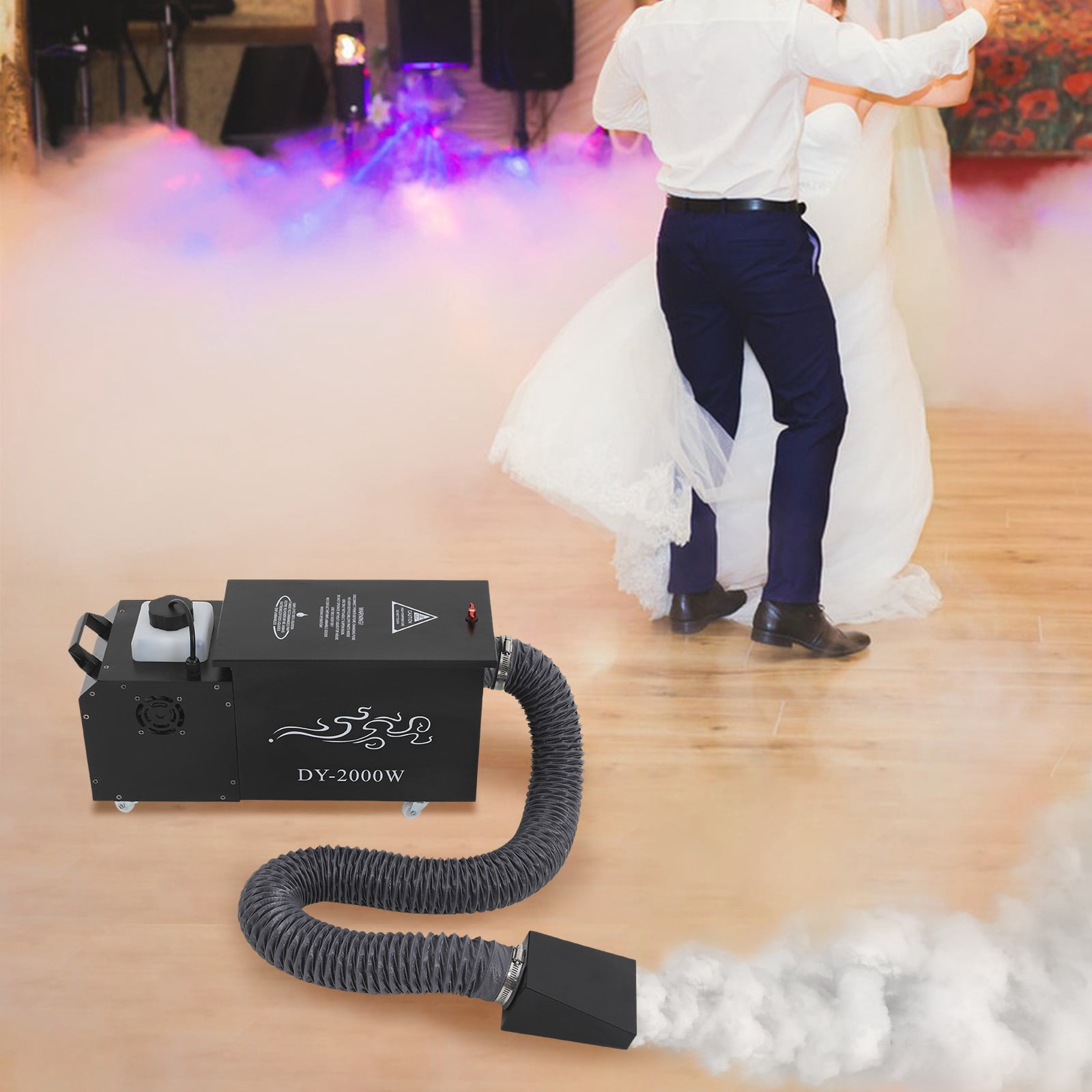 Low Lying Fog Machine, Water Based Ground Fog Machine, Fog Machine with Tube, suitable for stage performances, bars, KTVs, wedding celebrations, parties, Halloween, performing arts