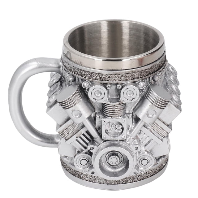 Taza De Café De Motor De Acero Inoxidable, Taza De Resina De Diseño De Motor De Automóvil 3D Para Bebidas Calientes Y Frías, De Novedad Liviano Para Hombres