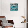 thumbnail image 2 of Square Wall Clock,Blue Wood Planks Rustic Wood Wall Texture,Silent Non-Ticking Wall Clock Decor for Home Office Kitchen Living Room Bedroom(10inch), 2 of 4