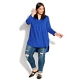 thumbnail image 2 of Avenue Women's Plus Size Kaylie 3/4 Sleeve Hi Lo Top, 2 of 6