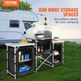 thumbnail image 2 of VEVOR Mesa de cocina para acampar, mesa de cocina plegable para exteriores con bolsa de transporte de almacenamiento, estación de cocina de aluminio con 3 armarios y parabrisas desmontable, configurac, 2 of 5