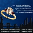 thumbnail image 2 of Gem Stone King 18K Yellow Gold Plated Silver Peach Morganite and Red Rhodolite Garnet Engagement Ring for Women | 2.34 Cttw | Oval 9X7MM | Gemstone October Birthstone | Size 5, 2 of 6