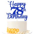 thumbnail image 1 of Cake Topper Kaoenla Feliz 78.º Cumpleaños Azul con Brillo, 1 of 7