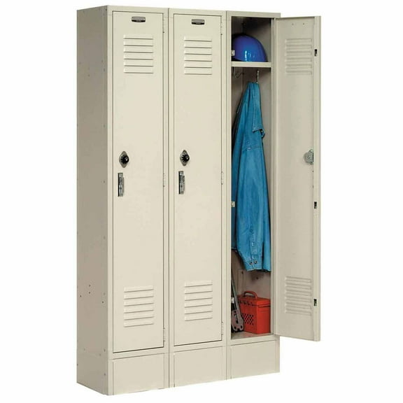 Global 652073TN 15 x 18 x 72 in. Paramount Single Tier 3 Door Ready to Assemble Locker, Tan