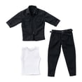 thumbnail image 1 of arctrm 1/12 Action Figure Clothes Set, Work Shirt Model, Cosplay Accessories, Miniature Black, 1 of 10