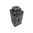 thumbnail image 1 of Benzara BM163345 Minimalist Ceramic Covered Jar, Black with White, 1 of 1