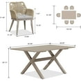 thumbnail image 4 of PURPLE LEAF 7 Pieces Patio Dining Set, Rectangular Aluminum Outdoor Table and 6 Wicker Chairs with Cushions for Garden Kitchen and Porch, Champagne, 4 of 10
