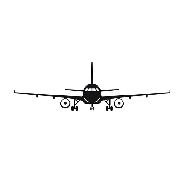 GOOHOCHY Adhesivo de pared de avión, pegatinas de pared autoadhesivas impermeables para el hogar, dormitorio, sala de estar, baño, decoración, tamaño L (negro)