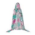 thumbnail image 7 of Honeii Tropical Leaves Print Poncho Cape, Cloak Coat, Snuggly Hooded Wearable Blanket, Hooded Cape For Teenagers,Halloween Costumes-Large, 7 of 7
