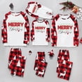 thumbnail image 2 of RXMEKW Ensemble de Pyjama à Manches Longues à Carreaux pour Femmes, Tenue de Nuit Assortie pour la Famille, Rouge G, 2 of 9