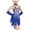 Blue, variant on felwors Girls Sequin Dance Dress with Choker and Gloves Fringe Latin Dresses Spaghetti Strap Tassel Outfit (4-5 Years, Sky Blue)
