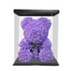 thumbnail image 3 of Oso de rosas con caja, adorable oso de flores preservadas, regalo artificial para bodas y fiestas. Púrpura, 3 of 9