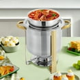 thumbnail image 6 of Round Soup Warmer Stainless Steel Chafing Chafer Dish Food Server Pot with Lid Food Warmer Chafingfor Suitable for Insulation Storage of Various hot Dishes,Silver, 6 of 15