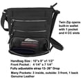thumbnail image 5 of SILVERFEVER Genuine Leather 2 Zip Crossbody Traveler Handbag Purse, 5 of 5