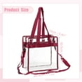 thumbnail image 2 of Unique Bargains Clear Toiletry Bag Waterproof Transparent Tote Bag for Women Zipper Makeup Pouch Rose Red, 2 of 7
