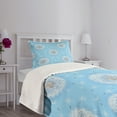 thumbnail image 3 of Ambesonne Floral Quilted Bedspread Set 2 Pcs, Spring Romantic Design, Twin Size, Sky Blue White, 3 of 5