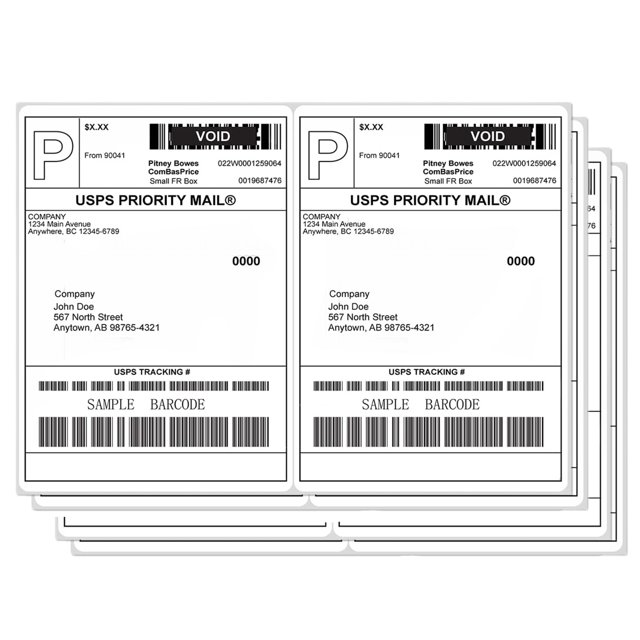 Ryhampaper Half Sheet Labels 8.5" x 5.5" Self Adhesive White Shipping