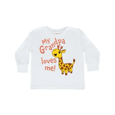 

Inktastic My Grandpa Loves me- cute giraffe Gift Toddler Boy or Toddler Girl Long Sleeve T-Shirt