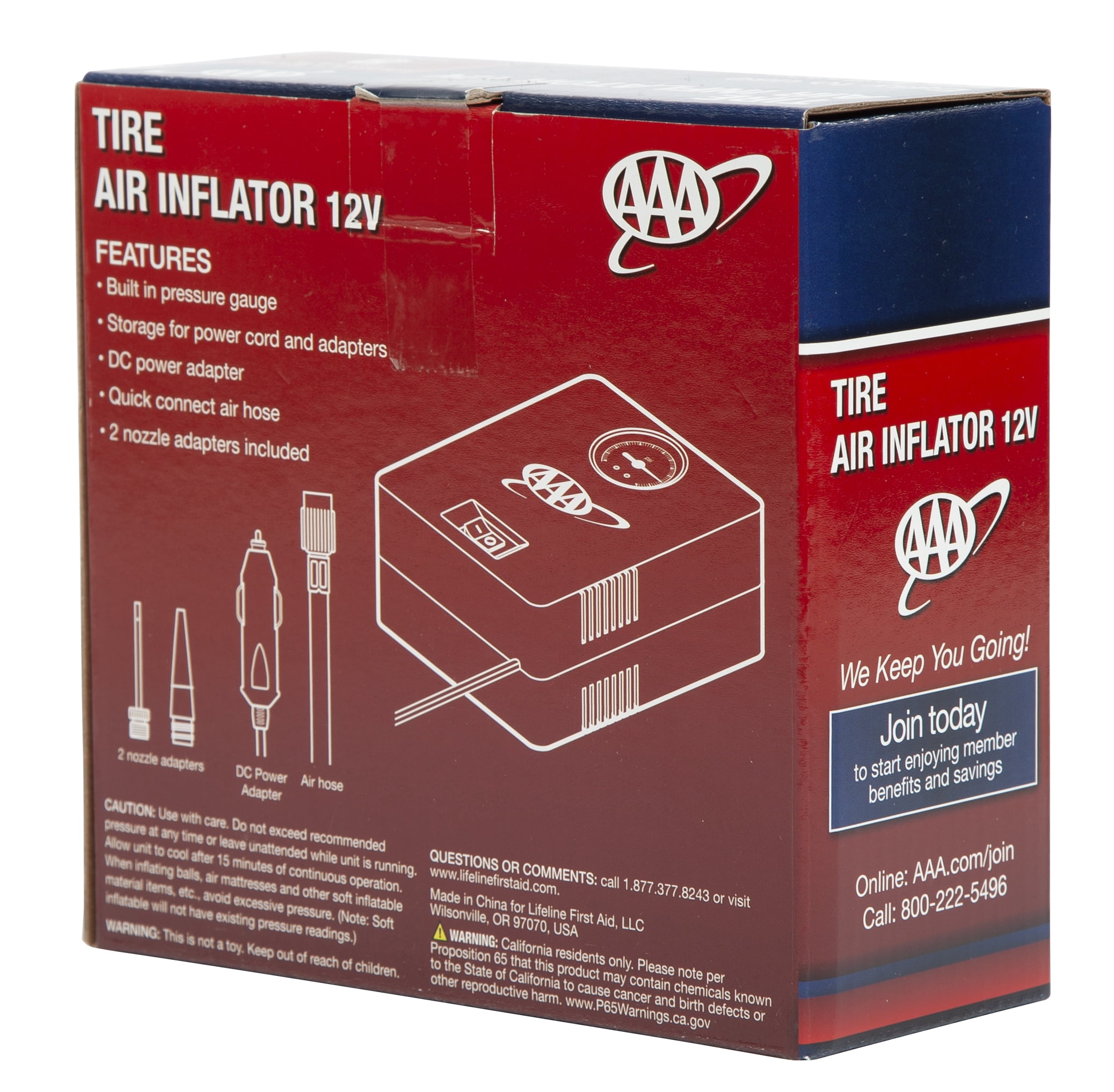 AAA Mini Air Inflator DC with Pressure Gauge 12V