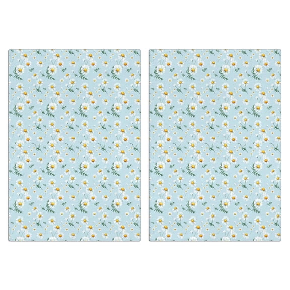 2 Pcs Funny Kitchen Towels,Light Blue Daisy Flower Pattern Microfiber Dish Towels,Kitchen Tea Towels,Kitchen Towel Set (18" X 26")