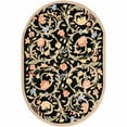 thumbnail image 1 of Safavieh Chelsea Collection HK248B Hand-Hooked French Country Wool Area Rug, 4'6" x 6'6" Oval, Black, 1 of 2