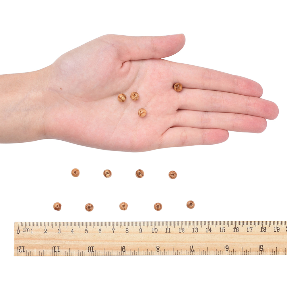Wood 6000 pc Original color Natural Wood Beads Round Wooden Spacer Beads for Jewelry Making Undyed Peru 6~7x4~5mm Hole: 2mm
