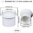 thumbnail image 2 of 8PCS Platic Window Curtain Rod Covers White Ends Curtain Caps 28mm Inner Diameter Column Drapery Pole Finials Curtain Heads for DIY, 2 of 9