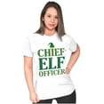thumbnail image 3 of Xmas Chief Elf Officer Santa Helper Womens Slim Fit Graphic Tee Brisco Brands S, 3 of 5