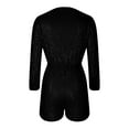 thumbnail image 4 of REALiKUN Women V Neck Sparkly Sequin Romper Club Party Long Sleeve Shorts Jumpsuit Glitters Ruffle One Piece Shinny Outfit, 4 of 6
