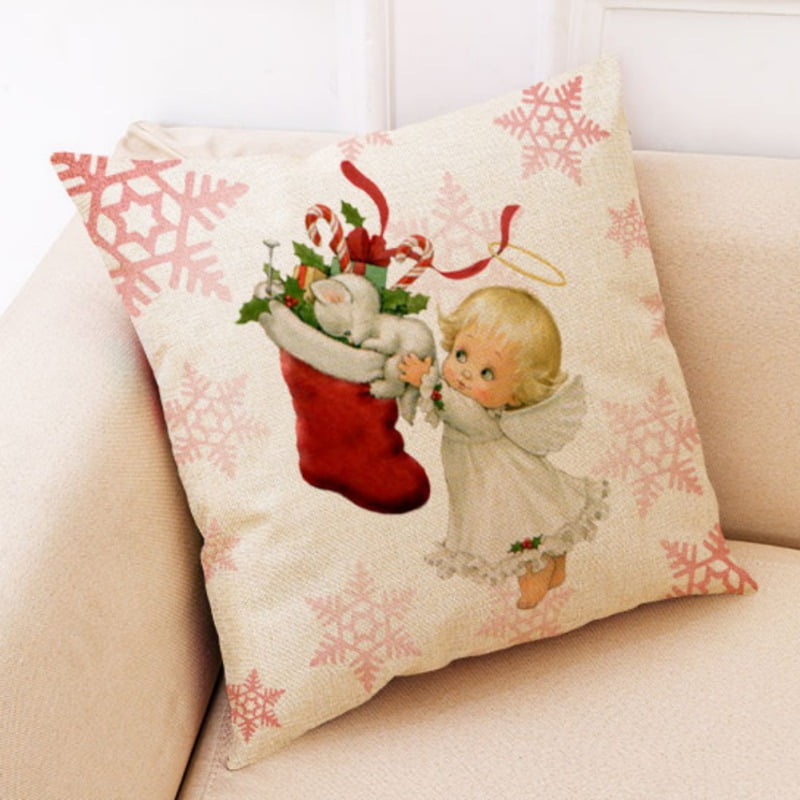 Christmas Square Pillow Case Covers Couch 45x45cm Pillow Cover For